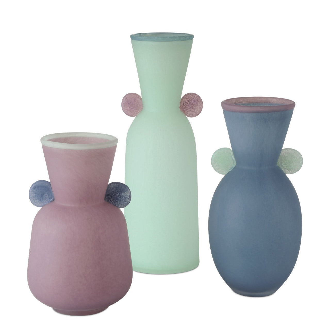 Vassily Multi Color Glass Vase (Set of 3)