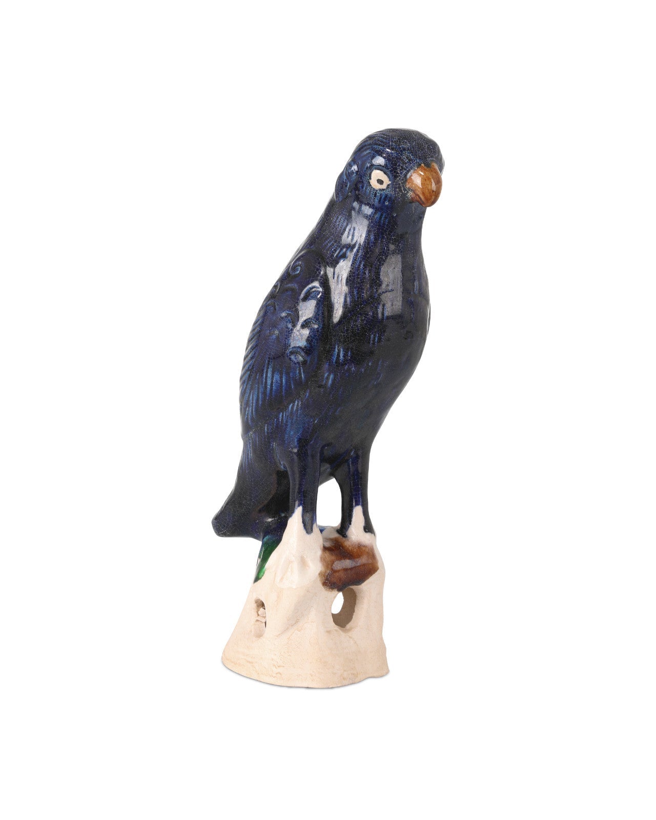 Tang Dynasty Blue Terracotta Parrot Sculpture 2PC