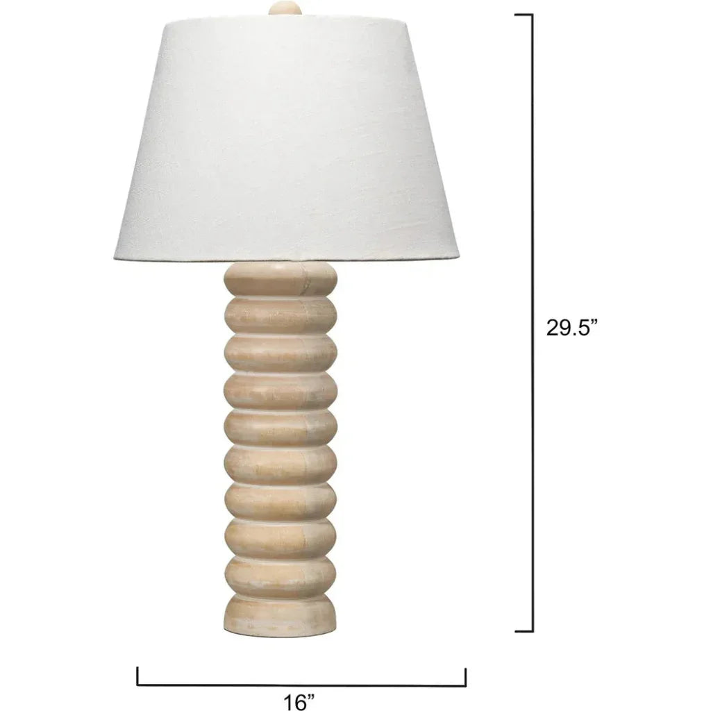 Abacus Hand-Carved Wooden Table Lamp