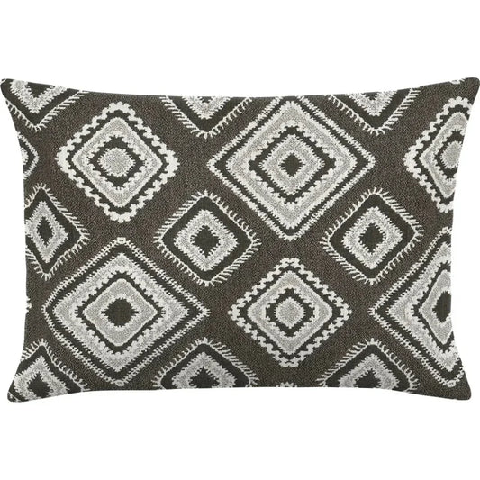 Accara Onyx Handmade Outdoor Pillow-Outdoor Pillows-Earnest Collection-20"x13" Lumbar-LOOMLAN