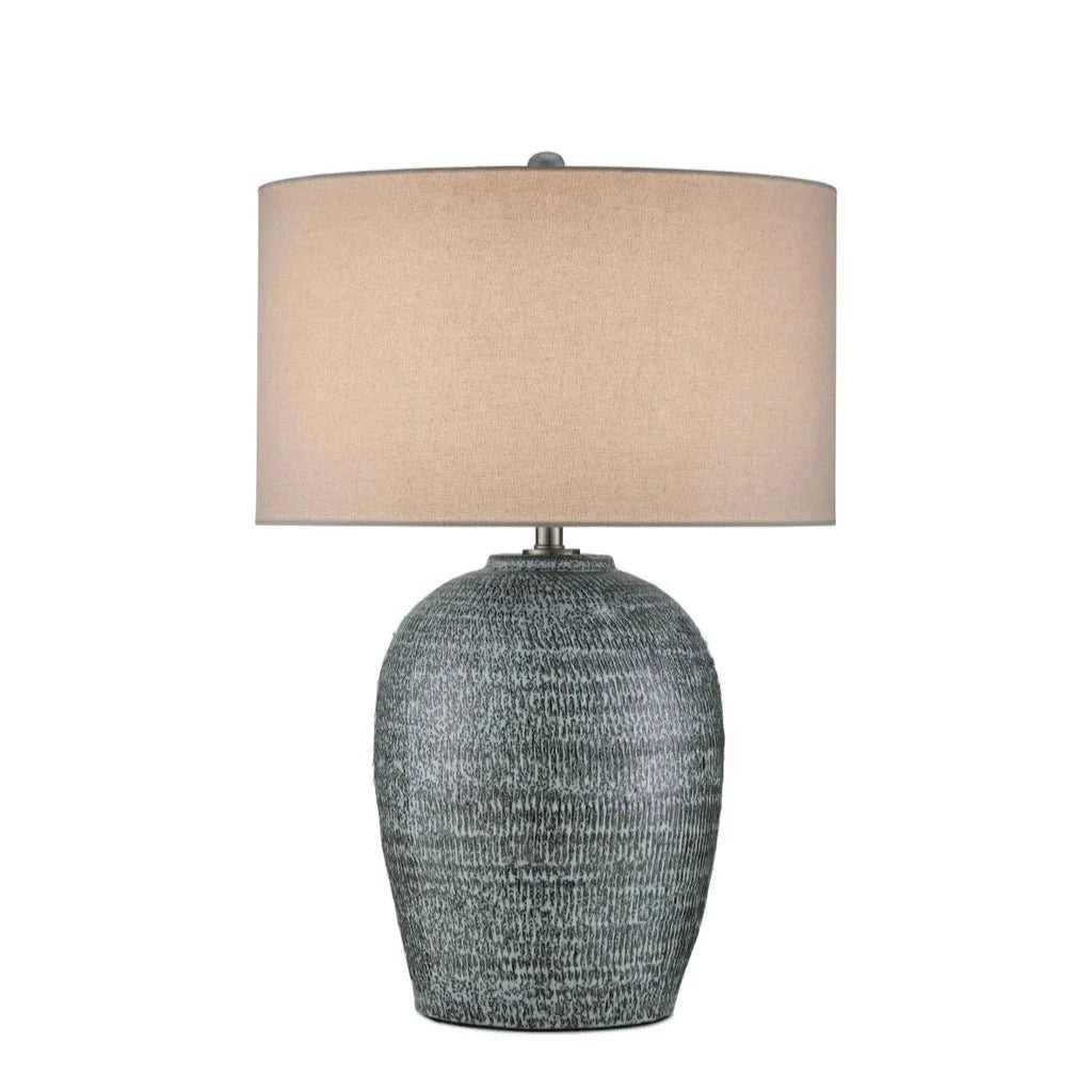 Agatha Rustic Textured Ceramic Table Lamp - LOOMLAN - Currey & Co - Table Lamps