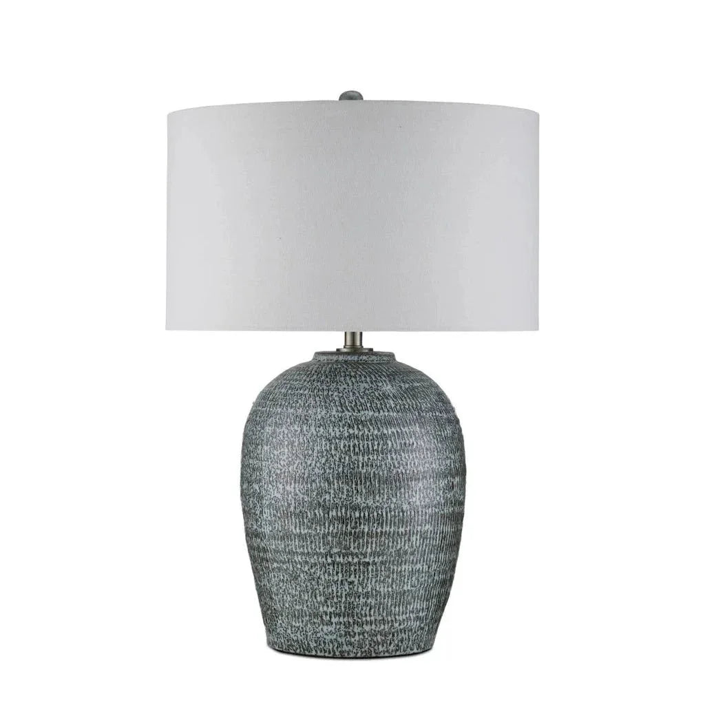 Agatha Rustic Textured Ceramic Table Lamp - LOOMLAN - Currey & Co - Table Lamps