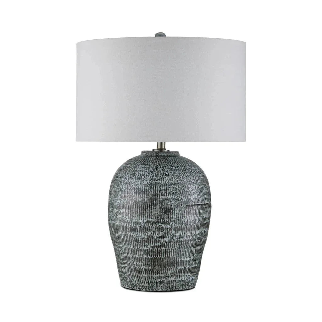 Agatha Rustic Textured Ceramic Table Lamp - LOOMLAN - Currey & Co - Table Lamps