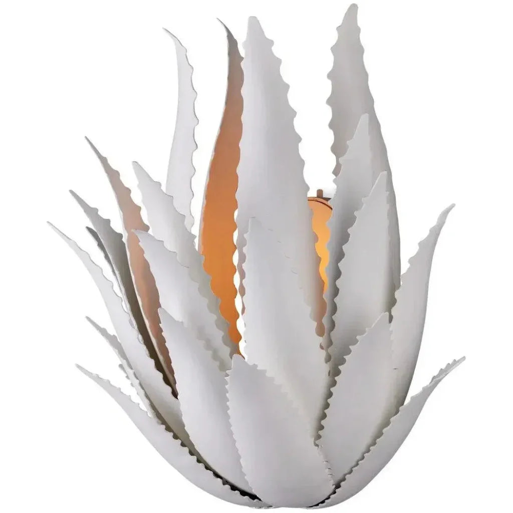 Agave Iron White Wall Sconce - LOOMLAN - Currey & Co - Wall Sconces