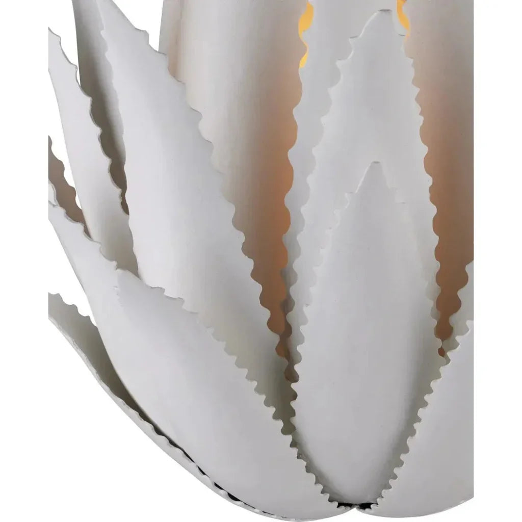 Agave Iron White Wall Sconce - LOOMLAN - Currey & Co - Wall Sconces