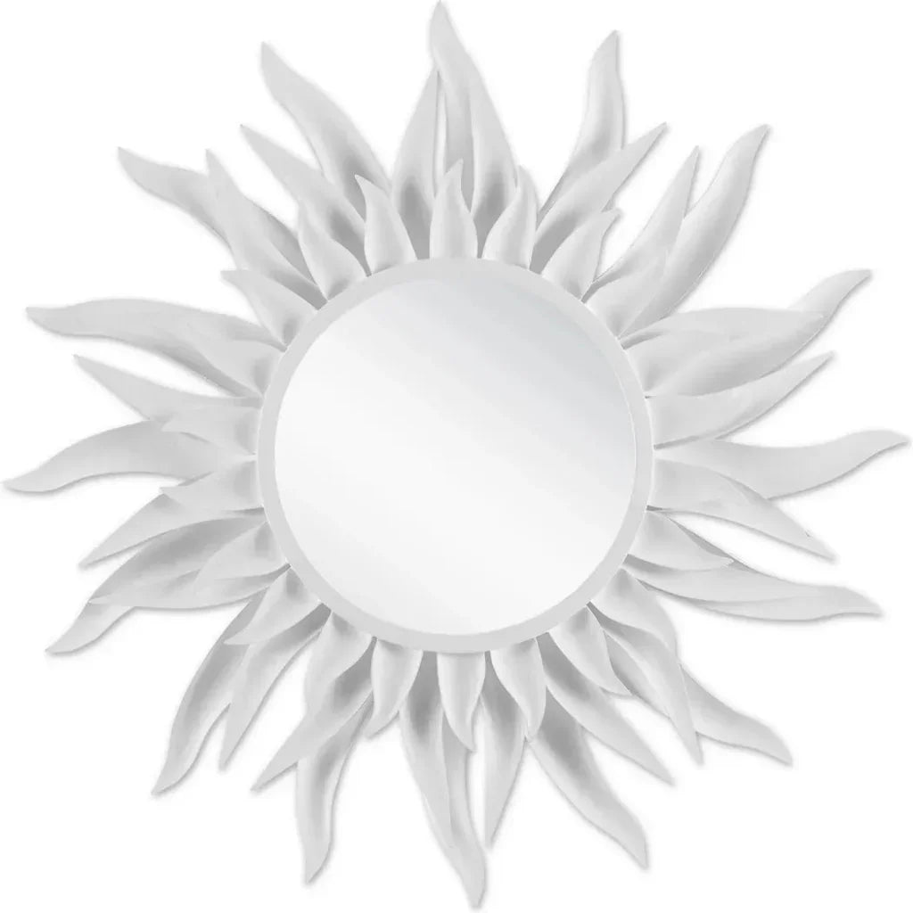 Agave Round White Mirror - LOOMLAN - Currey & Co - Wall Mirrors
