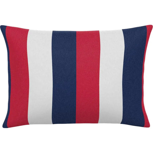 American Stripe Handmade Outdoor Pillow-Outdoor Pillows-Earnest Collection-20"x13" Lumbar-LOOMLAN