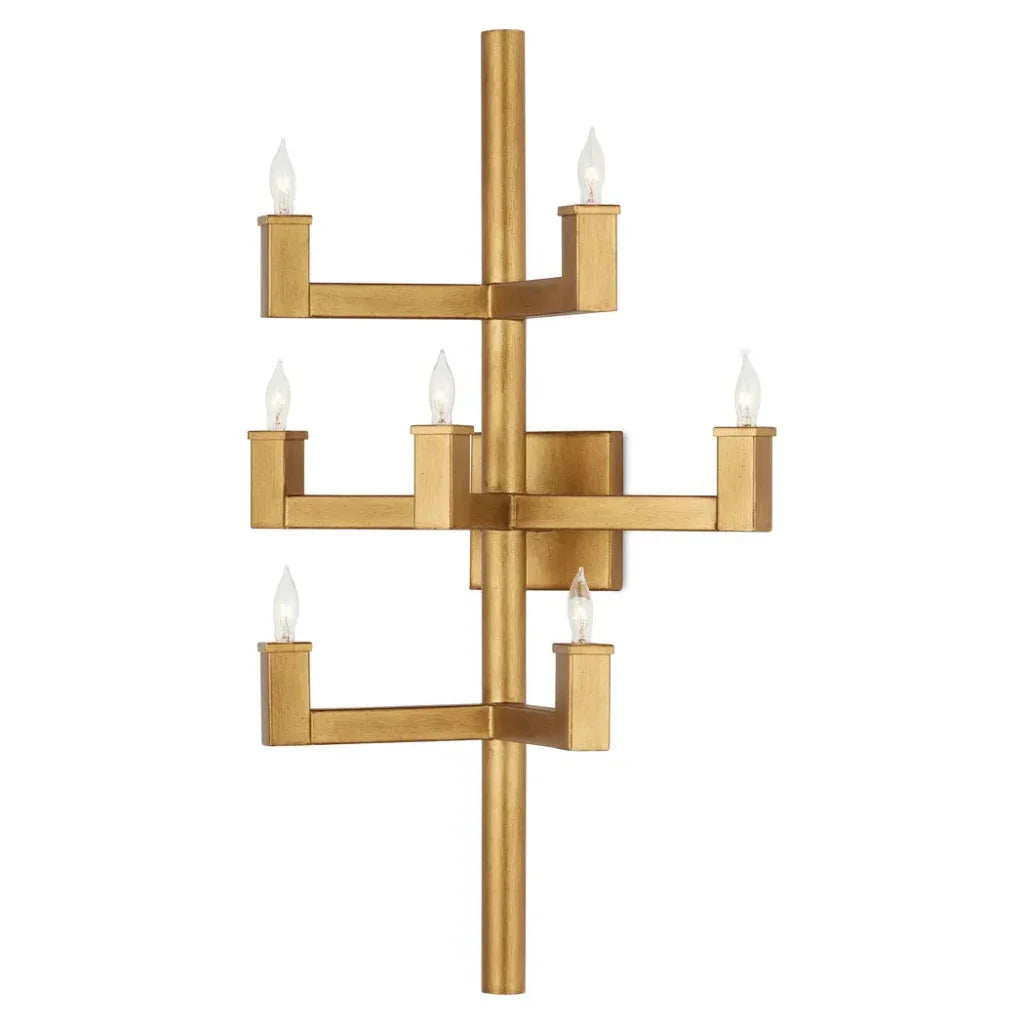 Andre Brass Wall Sconce - LOOMLAN - Currey & Co - Wall Sconces