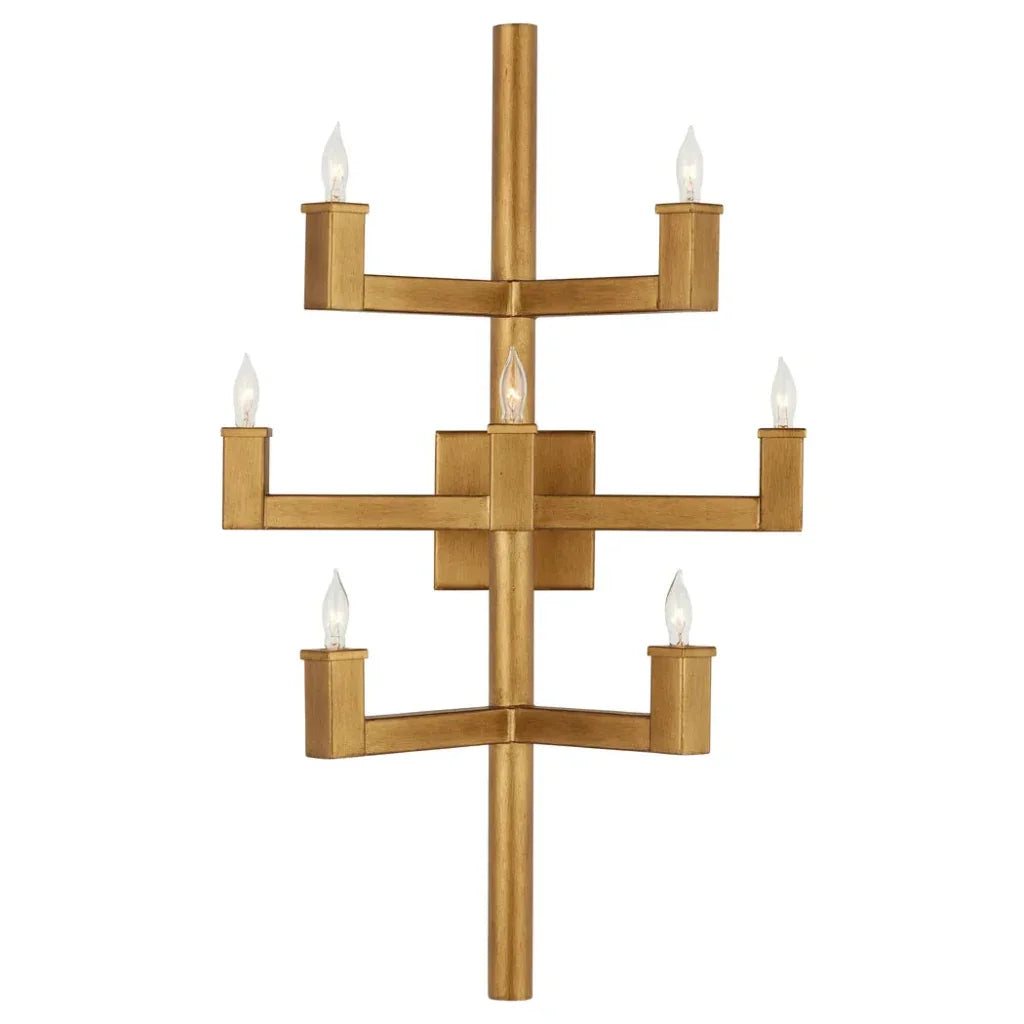 Andre Brass Wall Sconce - LOOMLAN - Currey & Co - Wall Sconces