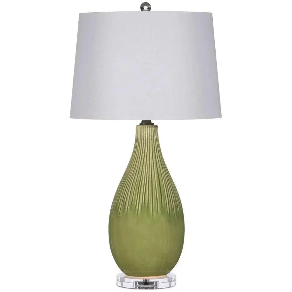Anjou Ceramic & Optic Crystal Green Table Lamp - LOOMLAN - Currey & Co - Table Lamps