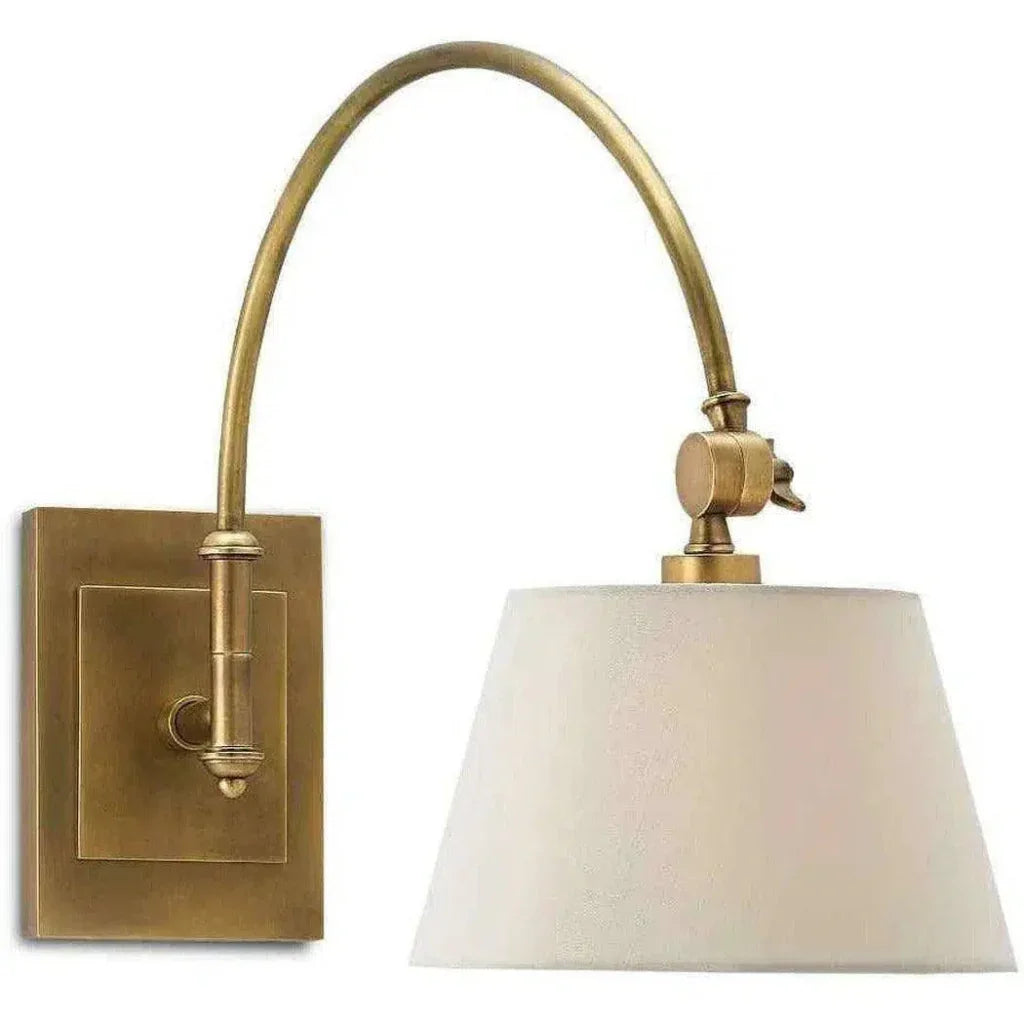 Antique Brass Ashby Swing - Arm Sconce - LOOMLAN - Currey & Co - Wall Sconces