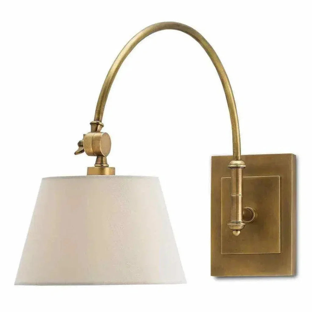 Antique Brass Ashby Swing - Arm Sconce - LOOMLAN - Currey & Co - Wall Sconces