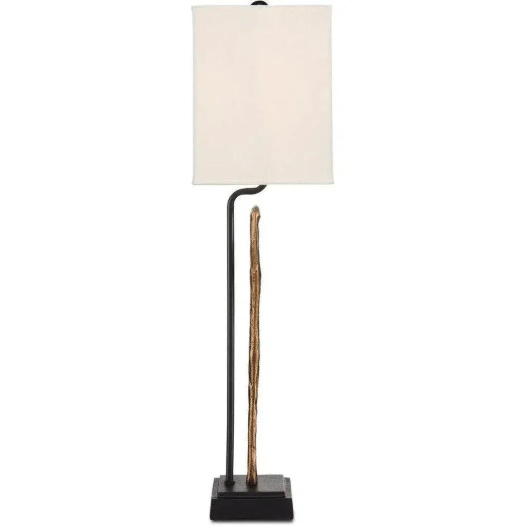 Antique Brass Black Antigone Table Lamp - LOOMLAN - Currey & Co - Table Lamps