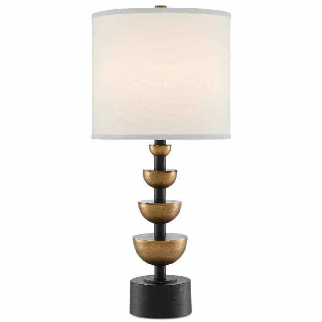 Antique Brass Black Chastain Table Lamp - LOOMLAN - Currey & Co - Table Lamps
