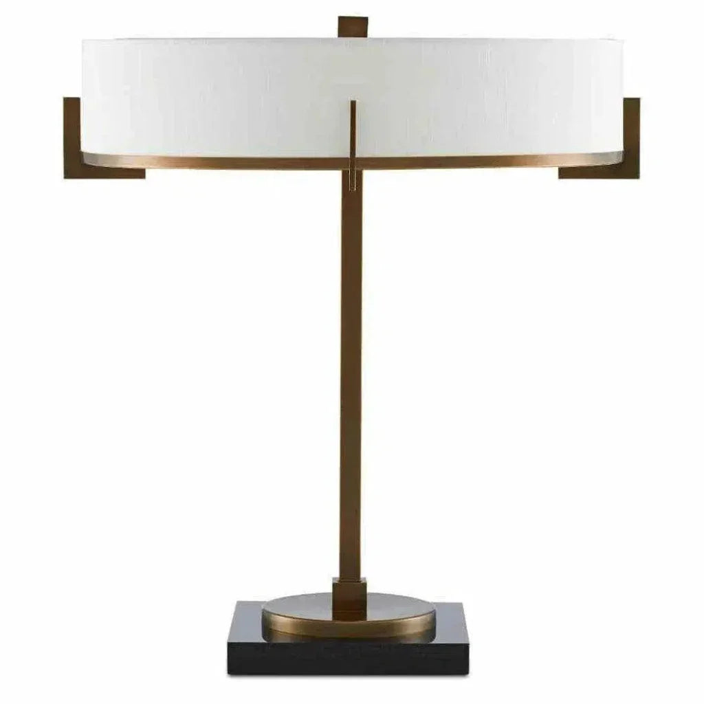 Antique Brass Black Jacobi Table Lamp - LOOMLAN - Currey & Co - Table Lamps