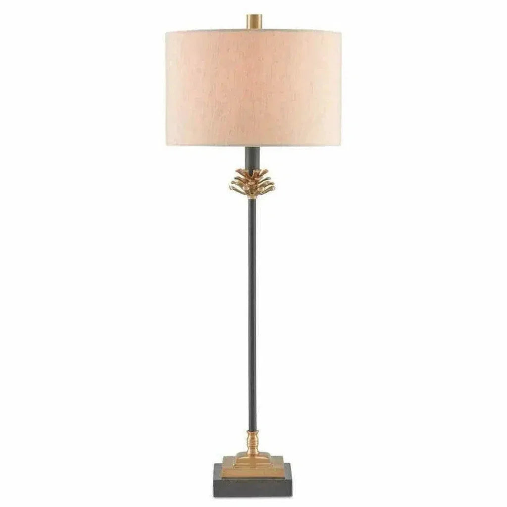 Antique Brass Black Pinegrove Table Lamp - LOOMLAN - Currey & Co - Table Lamps