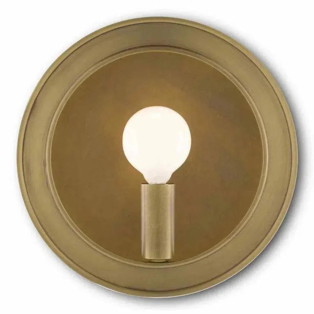 Antique Brass Chaplet Brass Wall Sconce - LOOMLAN - Currey & Co - Wall Sconces