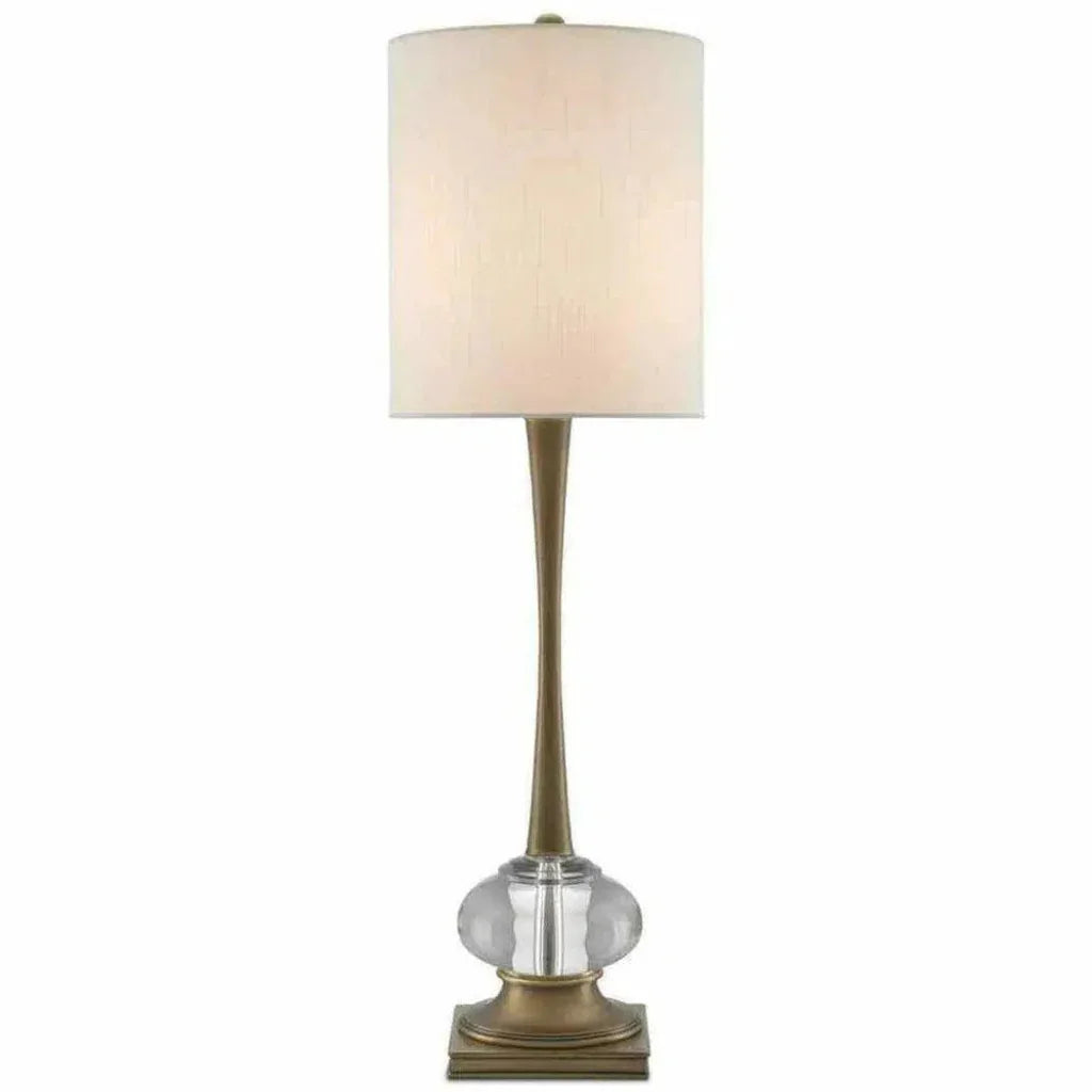 Antique Brass Clear Giovanna Table Lamp - LOOMLAN - Currey & Co - Table Lamps