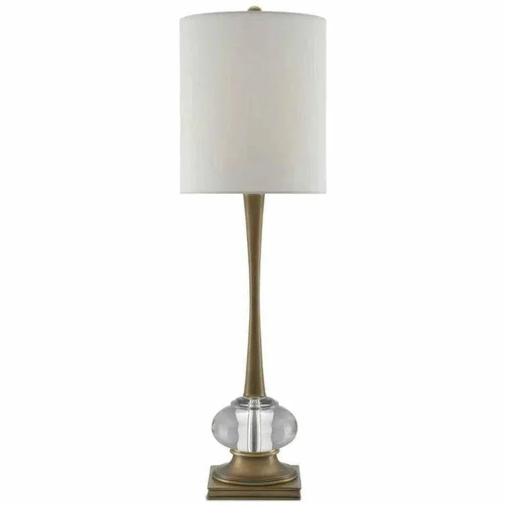 Antique Brass Clear Giovanna Table Lamp - LOOMLAN - Currey & Co - Table Lamps