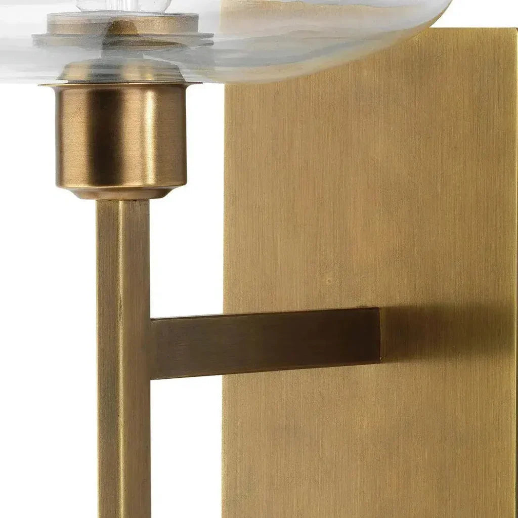 Antique Brass Clear Glass Scando Mod Sconce - LOOMLAN - Jamie Young - Wall Sconces