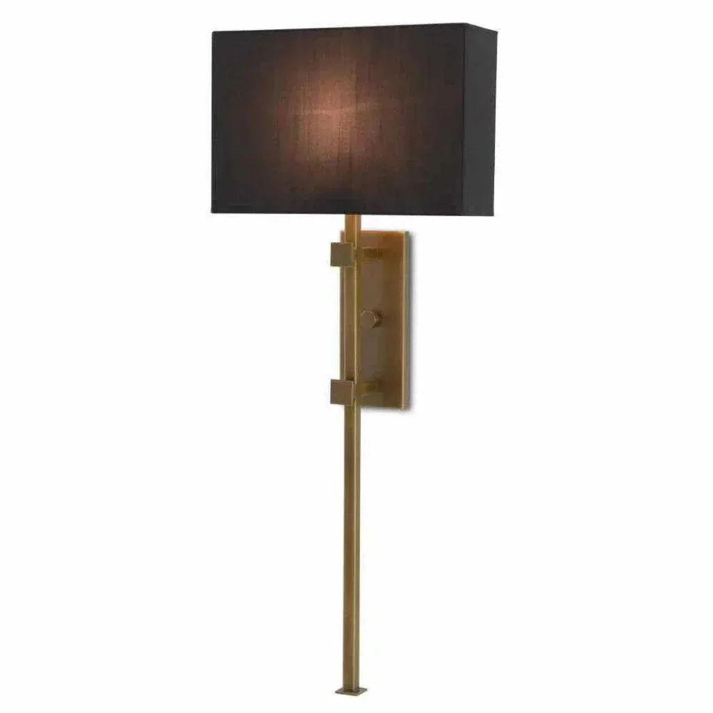 Antique Brass Edmund Wall Sconce - LOOMLAN - Currey & Co - Wall Sconces