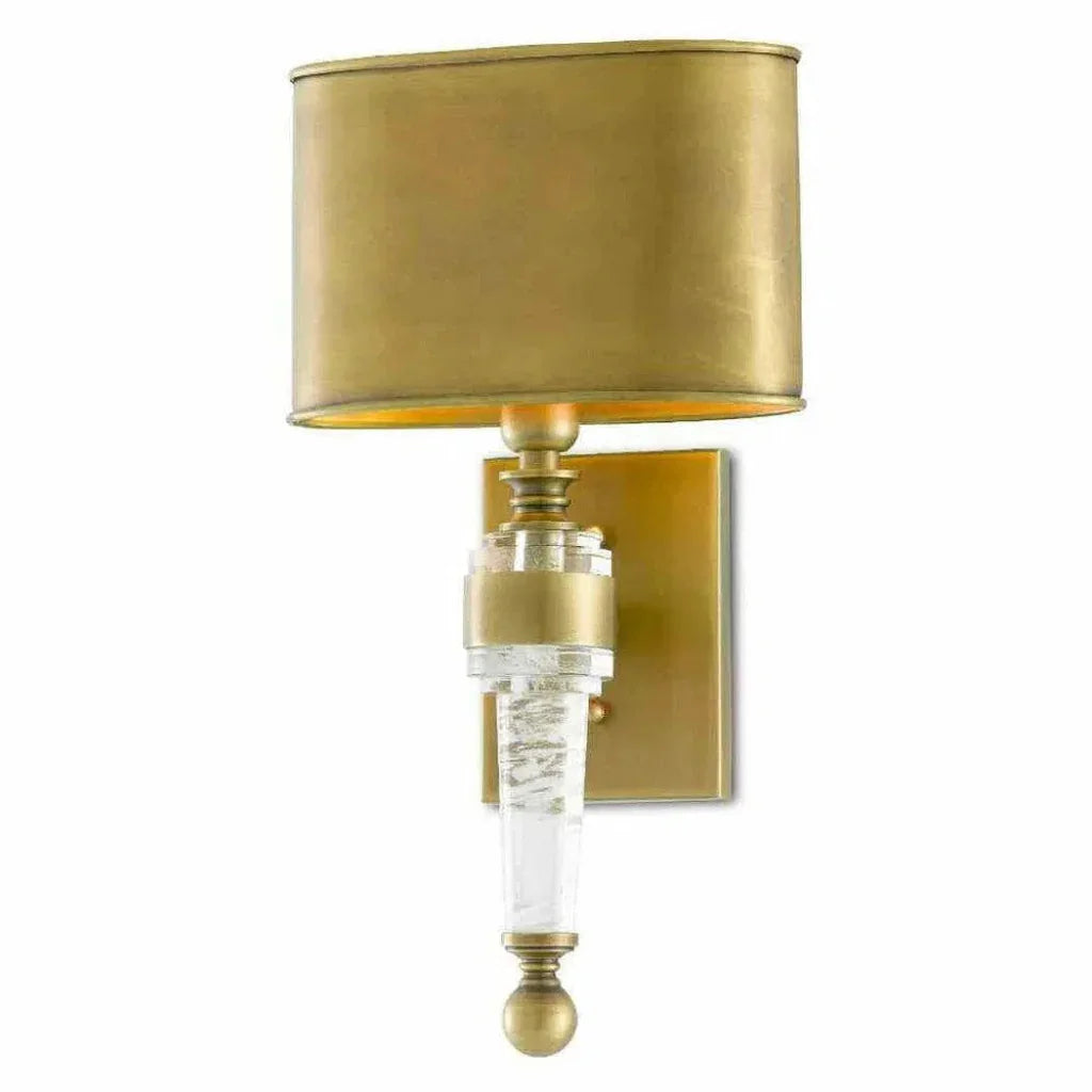 Antique Brass Lindau Wall Sconce - LOOMLAN - Currey & Co - Wall Sconces