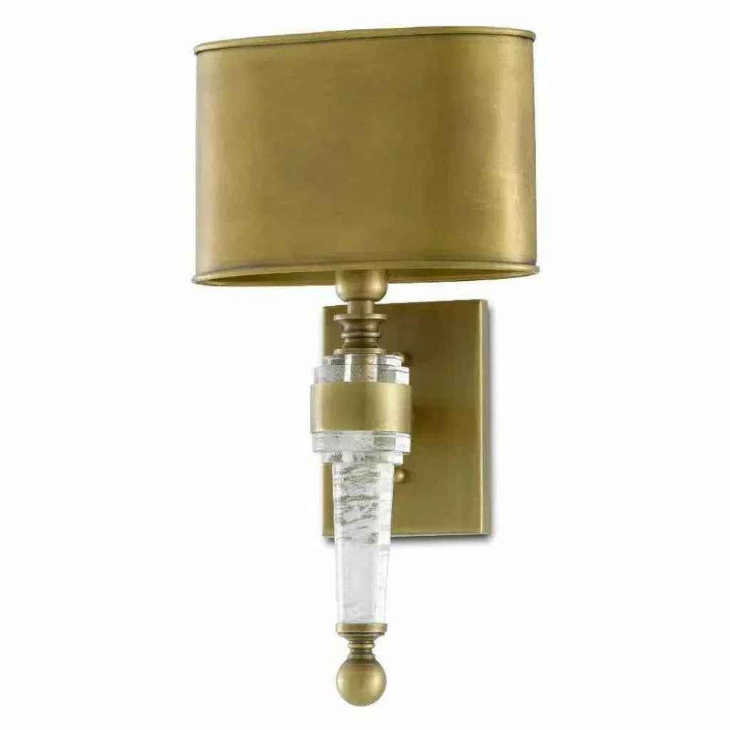 Antique Brass Lindau Wall Sconce - LOOMLAN - Currey & Co - Wall Sconces