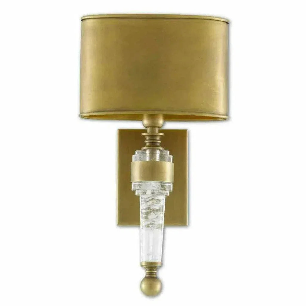 Antique Brass Lindau Wall Sconce - LOOMLAN - Currey & Co - Wall Sconces