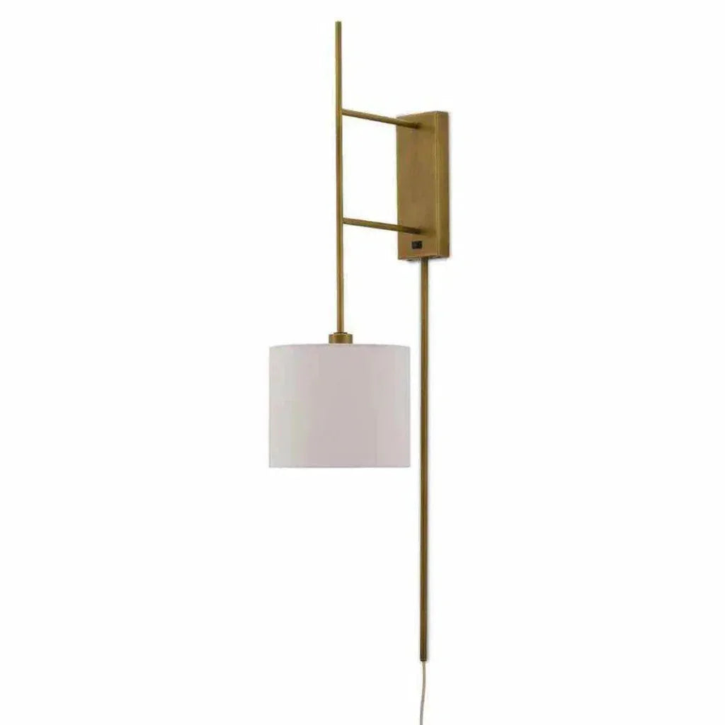 Antique Brass Savill Wall Sconce - LOOMLAN - Currey & Co - Wall Sconces