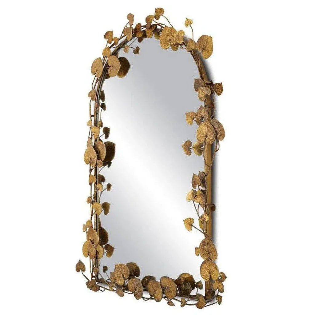 Antique Brass Vinna Brass Rectangular Mirror - LOOMLAN - Currey & Co - Wall Mirrors