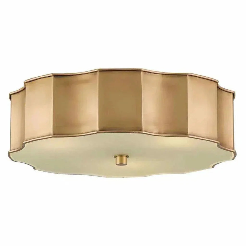 Antique Brass Wexford Brass Flush Mount-Flush Mounts-Currey & Co-LOOMLAN