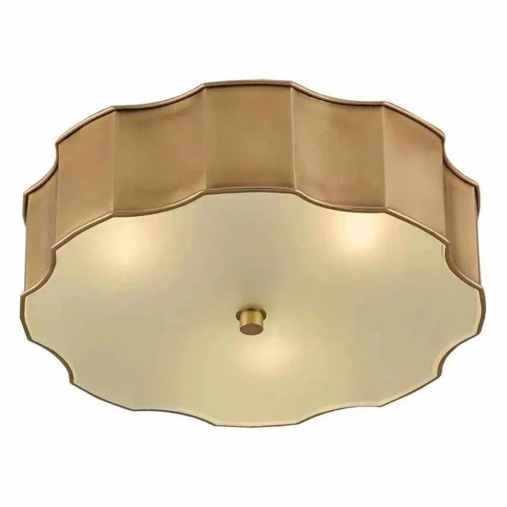 Antique Brass Wexford Brass Flush Mount-Flush Mounts-Currey & Co-LOOMLAN