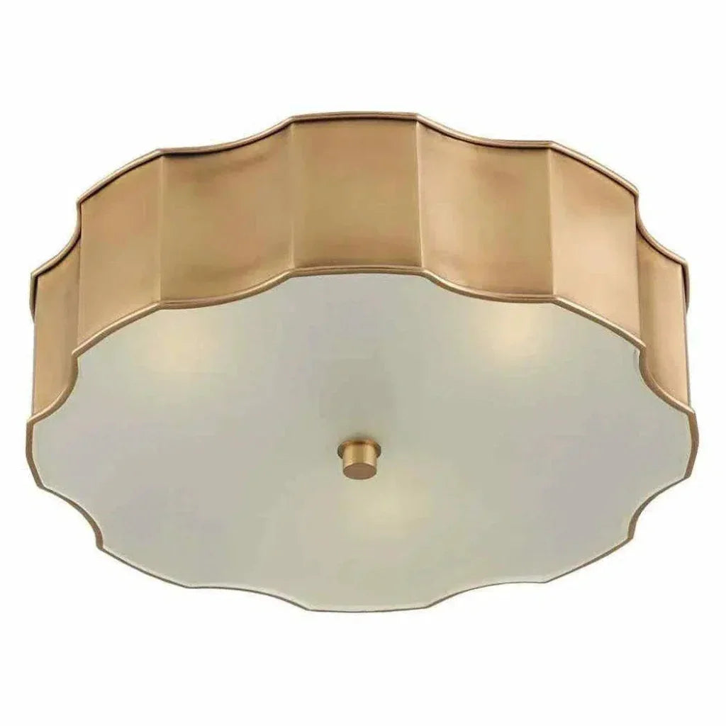 Antique Brass Wexford Brass Flush Mount-Flush Mounts-Currey & Co-LOOMLAN