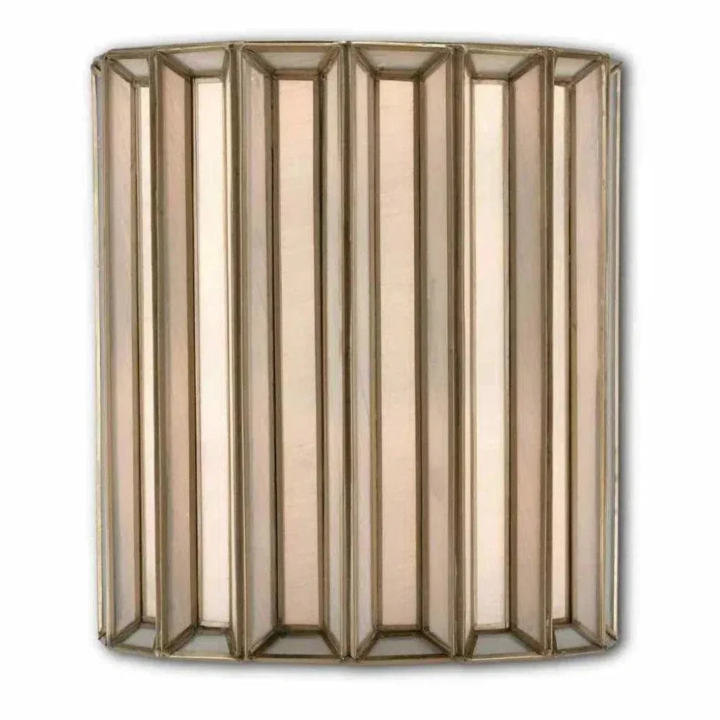 Antique Brass White Daze Wall Sconce - LOOMLAN - Currey & Co - Wall Sconces