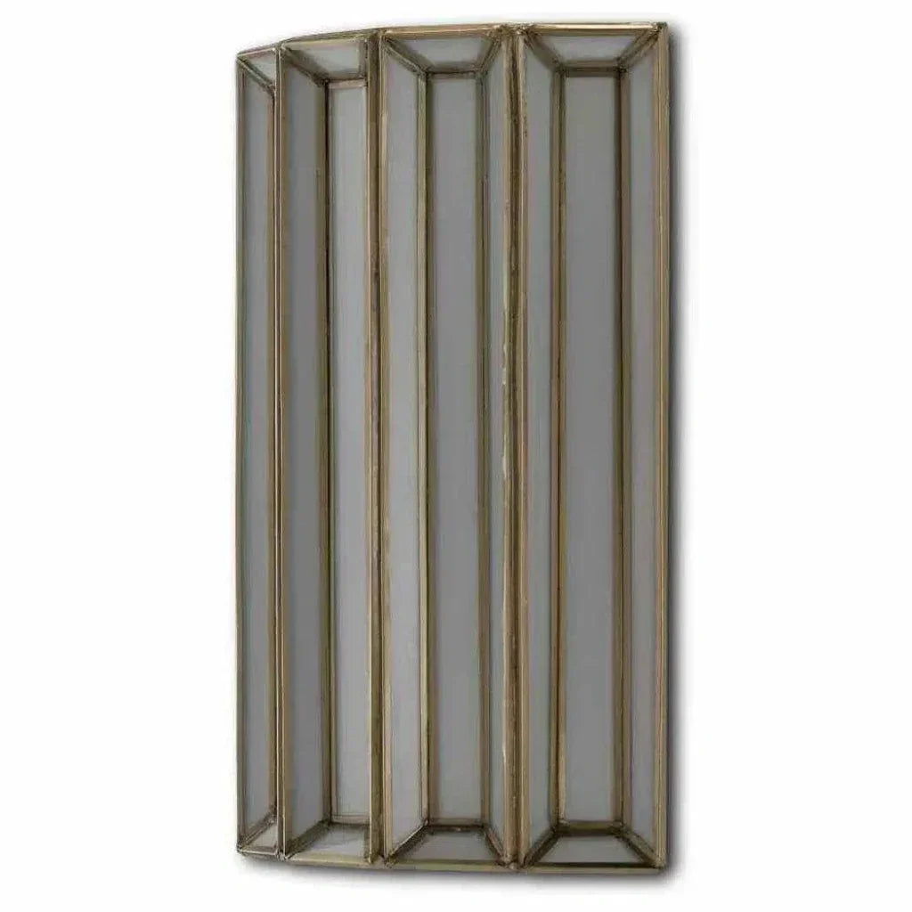 Antique Brass White Daze Wall Sconce - LOOMLAN - Currey & Co - Wall Sconces