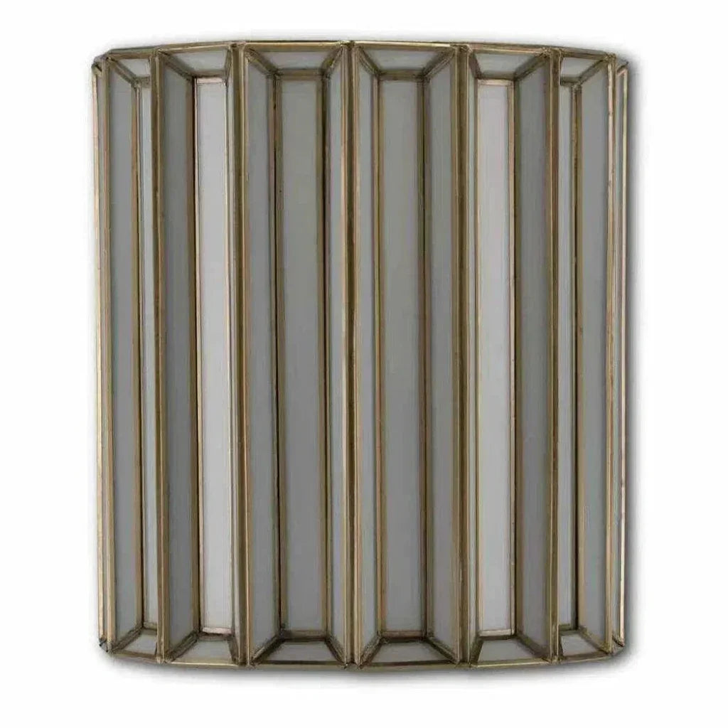 Antique Brass White Daze Wall Sconce - LOOMLAN - Currey & Co - Wall Sconces