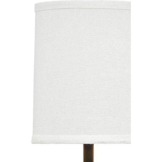 Antique Brass White Linen Minerva Wall Sconce - LOOMLAN - Jamie Young - Wall Sconces