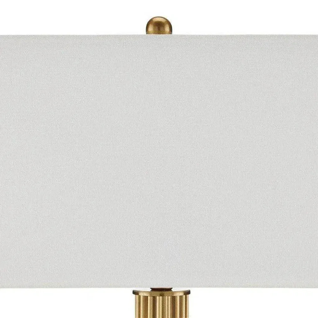 Antique Brass White Marble Allegory Table Lamp - LOOMLAN - Currey & Co - Table Lamps