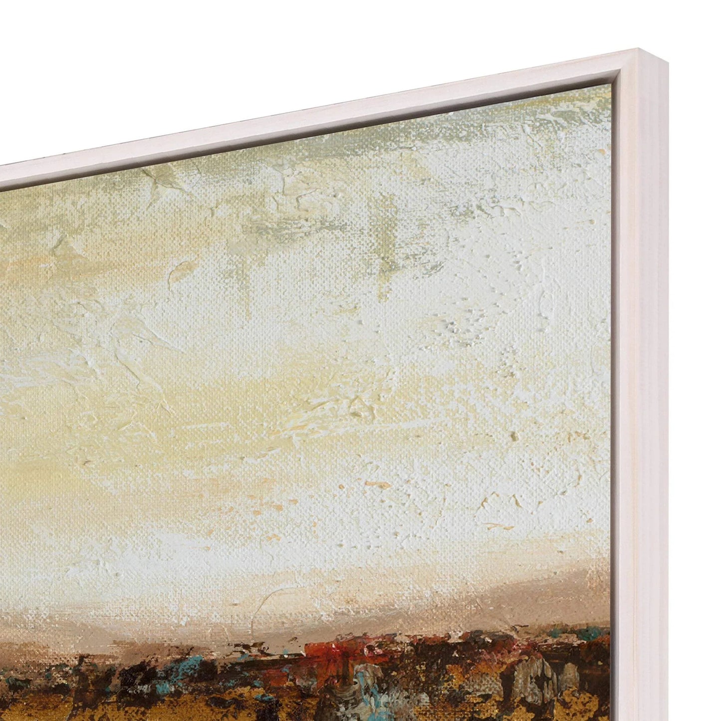 Antique Contemporary Wood Frame Blue Canvas Art