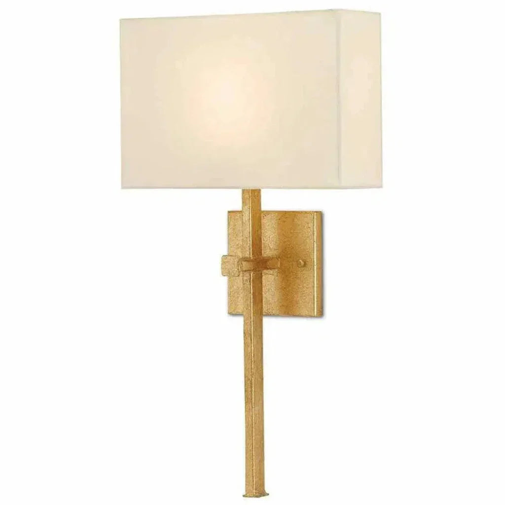 Antique Gold Leaf Ashdown Gold Wall Sconce - LOOMLAN - Currey & Co - Wall Sconces
