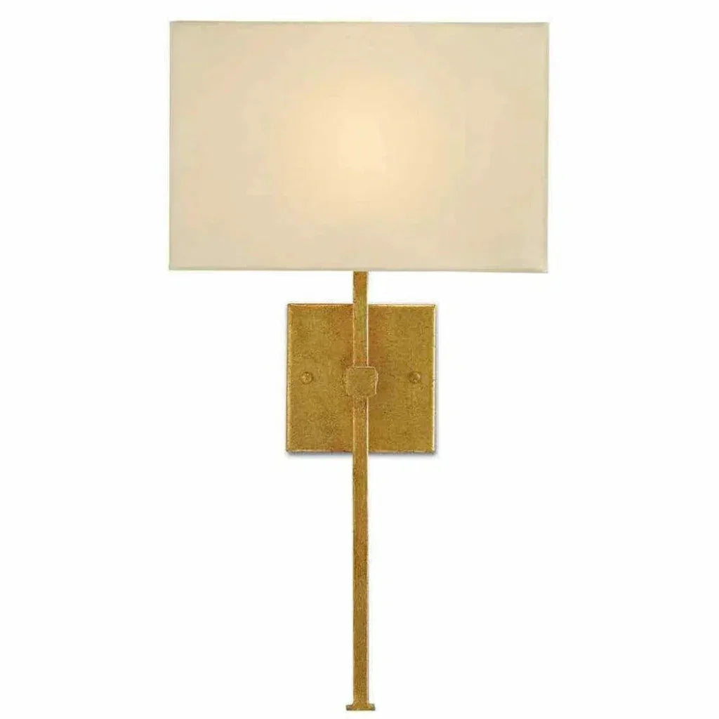 Antique Gold Leaf Ashdown Gold Wall Sconce - LOOMLAN - Currey & Co - Wall Sconces
