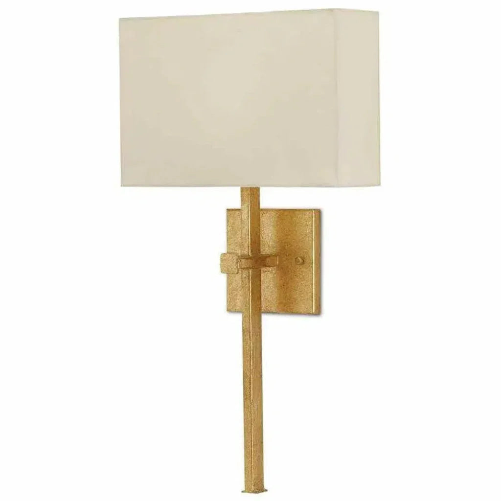 Antique Gold Leaf Ashdown Gold Wall Sconce - LOOMLAN - Currey & Co - Wall Sconces