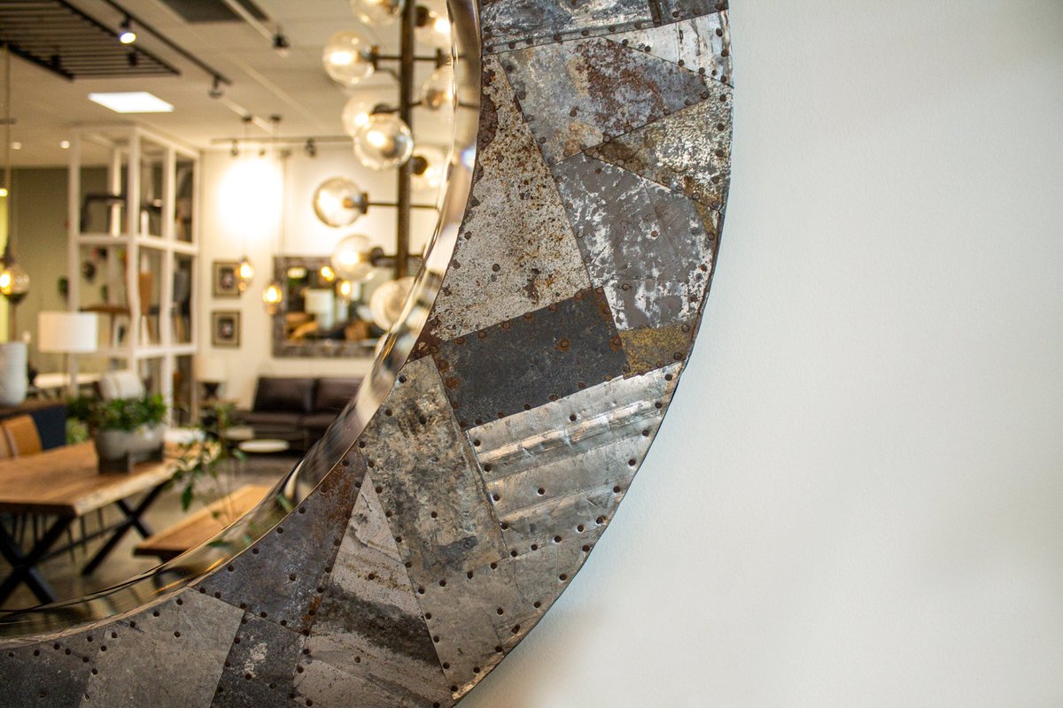 Arcadia Wood Frame Round Wall Mirror -- view 6