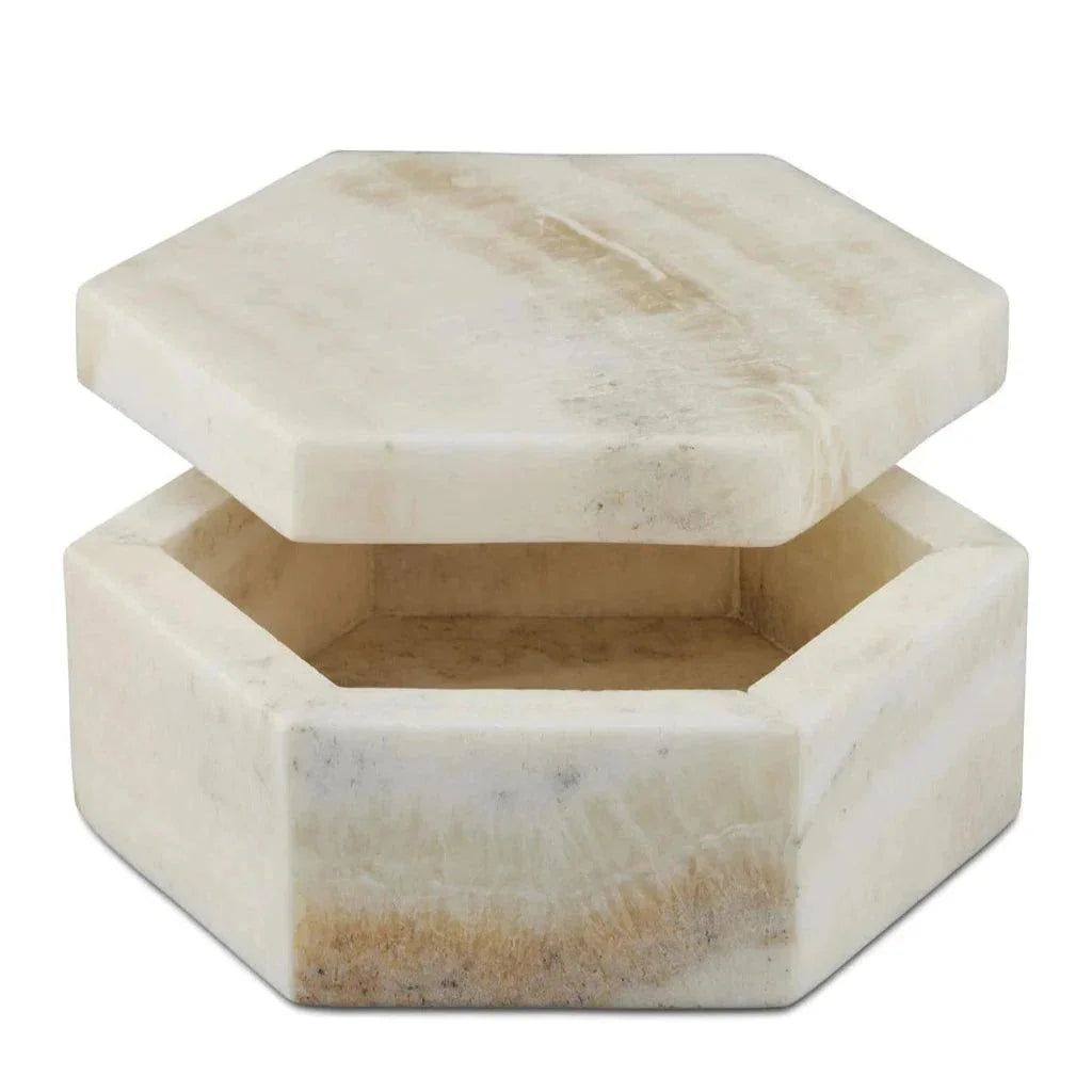 Arco Onyx Hexagon Box - LOOMLAN - Currey & Co - Boxes & Bowls