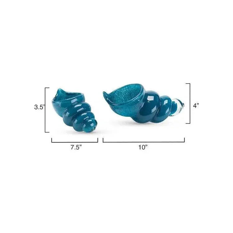 Ariel Blown Glass Shells (Set of 2) - LOOMLAN - Jamie Young - Statues & Sculptures