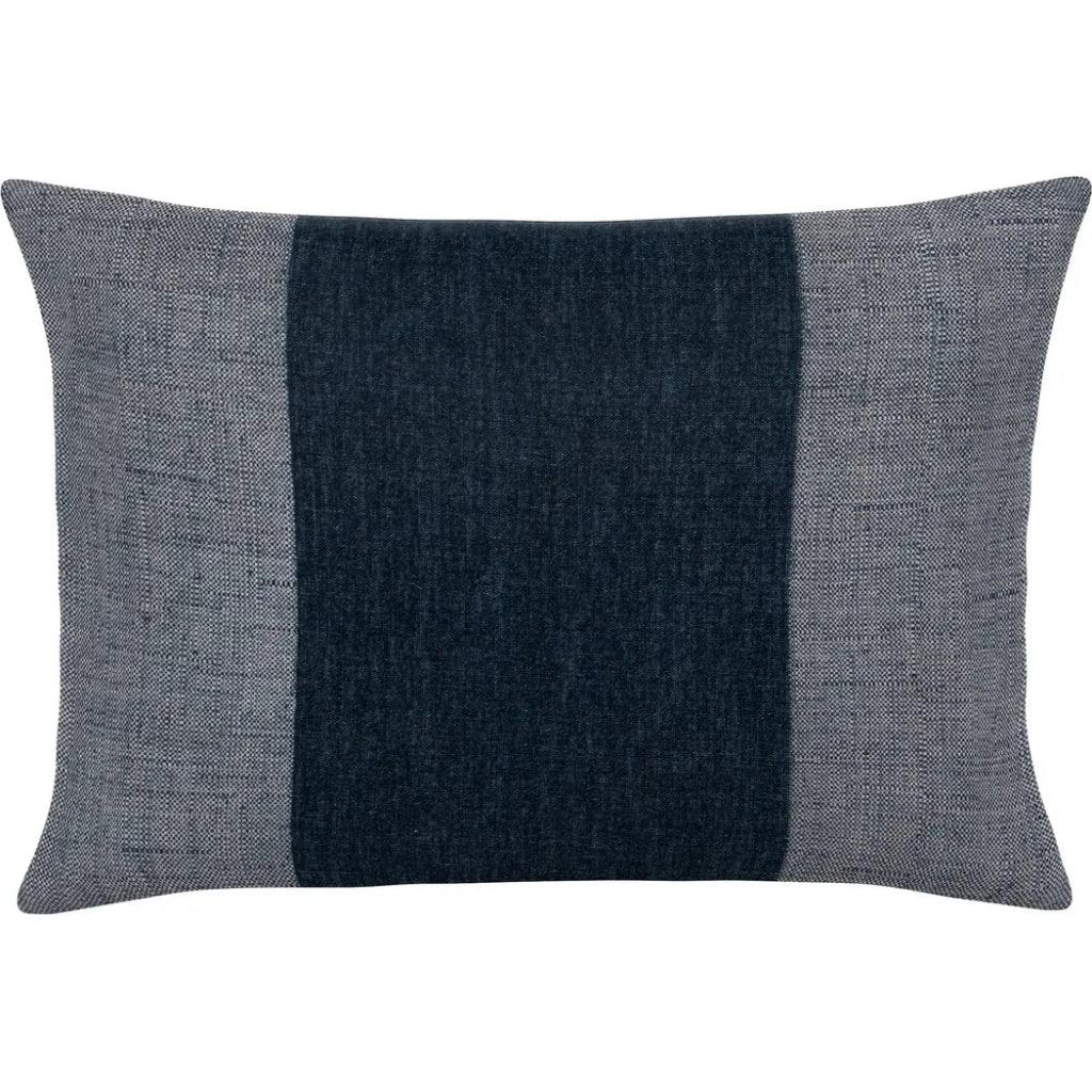 Arlo Indigo Handmade Outdoor Pillow-Outdoor Pillows-Earnest Collection-20"x13" Lumbar-LOOMLAN