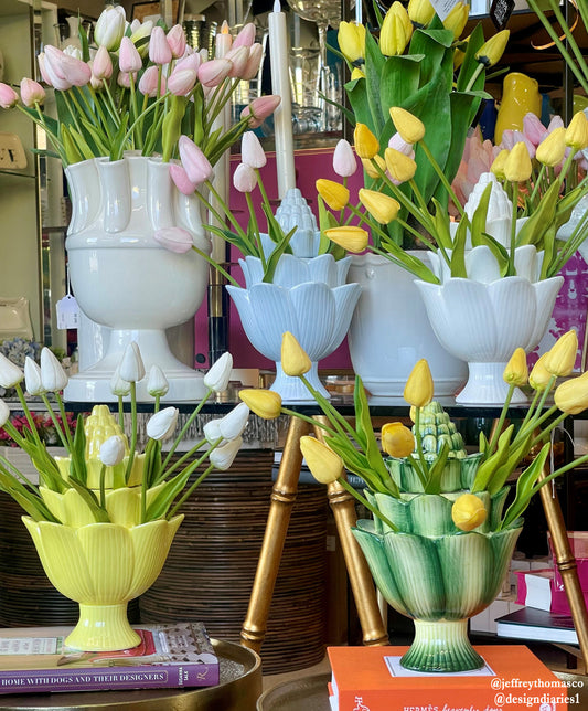 Artichoke Green Ceramic Tulipiere