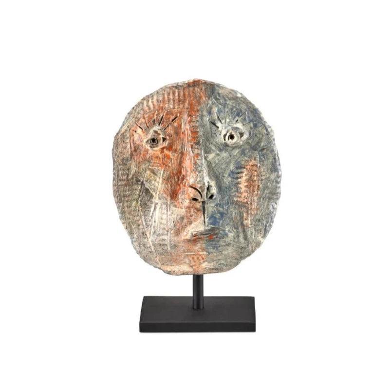 Artisan Small Face Disc - LOOMLAN - Currey & Co - Statues & Sculptures