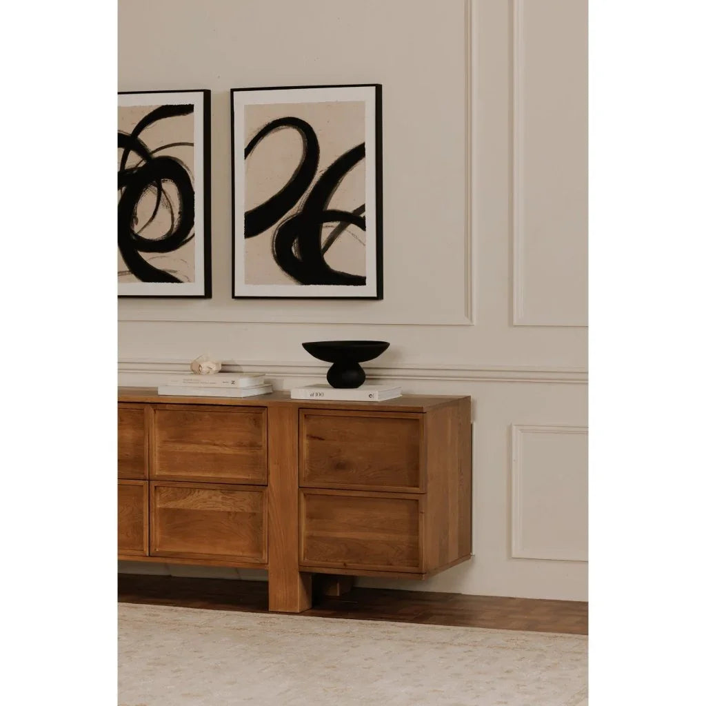 Asha Black Terracotta Accent Bowl - LOOMLAN - Moe's Home - Boxes & Bowls