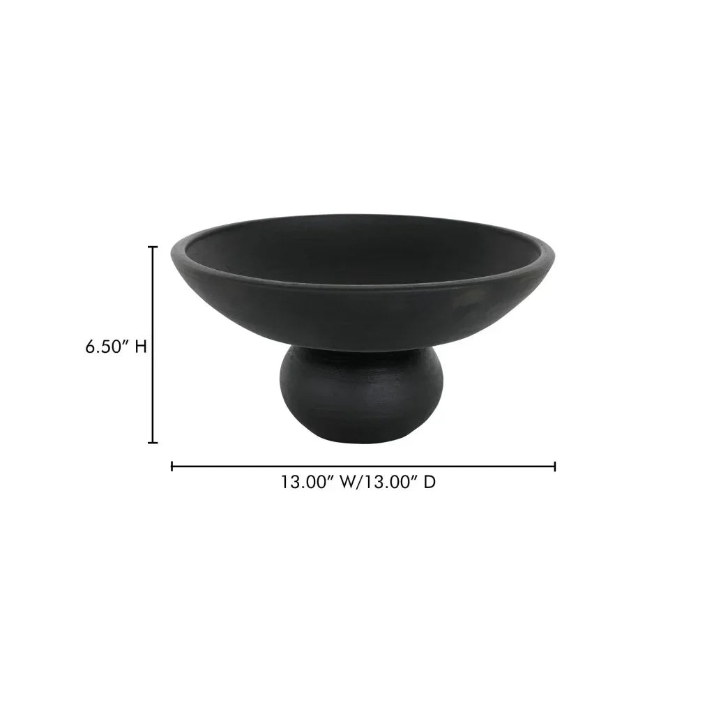Asha Black Terracotta Accent Bowl - LOOMLAN - Moe's Home - Boxes & Bowls